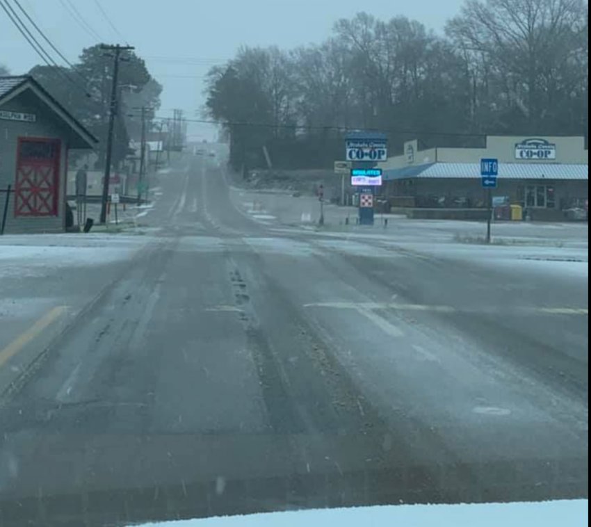 Neshoba County residents were warned to stay home due to deteriorating road conditions Monday morning.